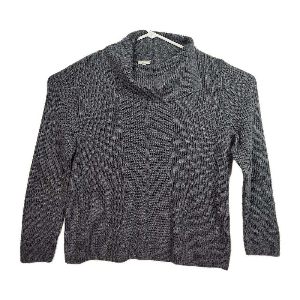 Talbots Cowl Neck Pullover Sweater, Women's XL, Gray, Long Sleeves
